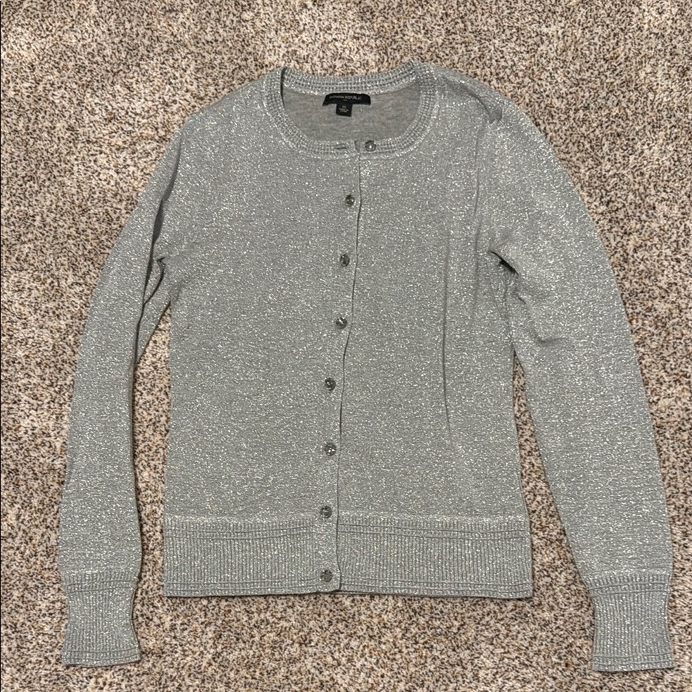 Women's Silver Sparkly Sweater - Picture 1 of 3